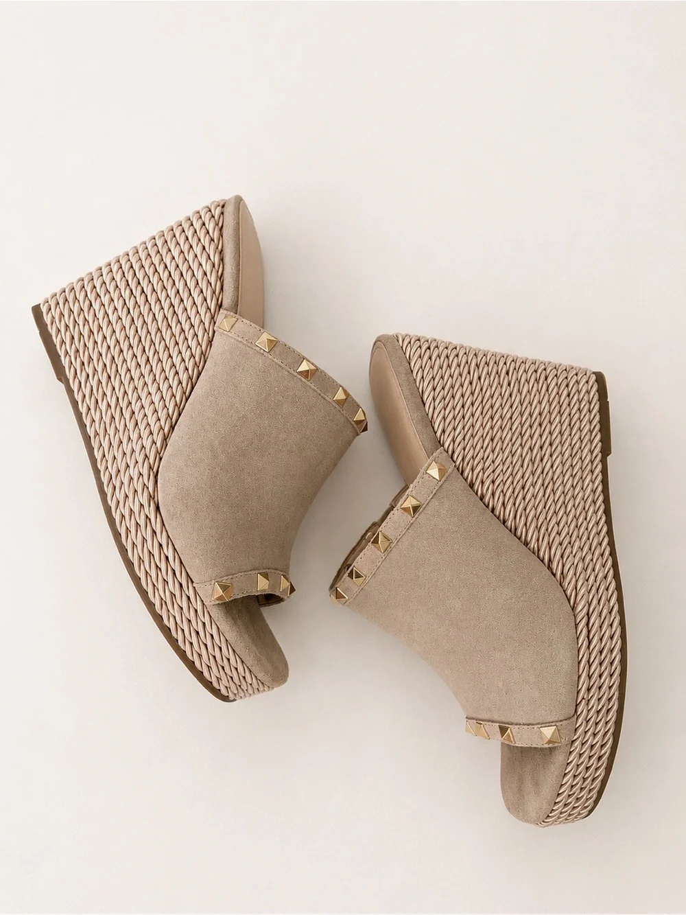 Marc Fisher • Zyme Studded Suede Espadrille Wedges • Size 10